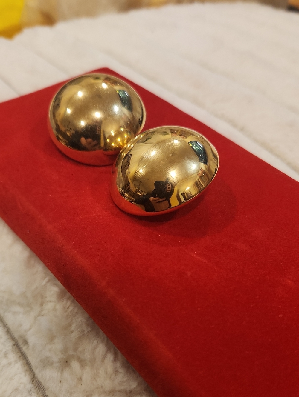 Gold Dome Clip-On Earrings - Elegant Women's Jewelry